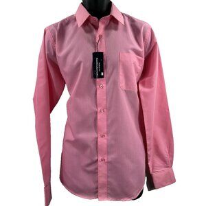 Valerio Men's Dress Shirt Rose Pink Modern Fit Long Sleeve Size 15.5 34/35